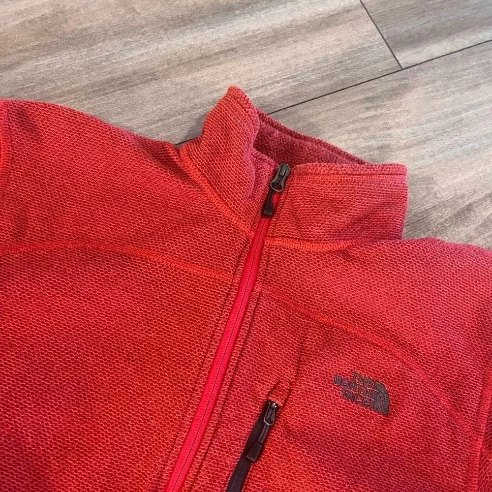 The North Face Mens Red  Full Zip Fleece Jacket Medium M